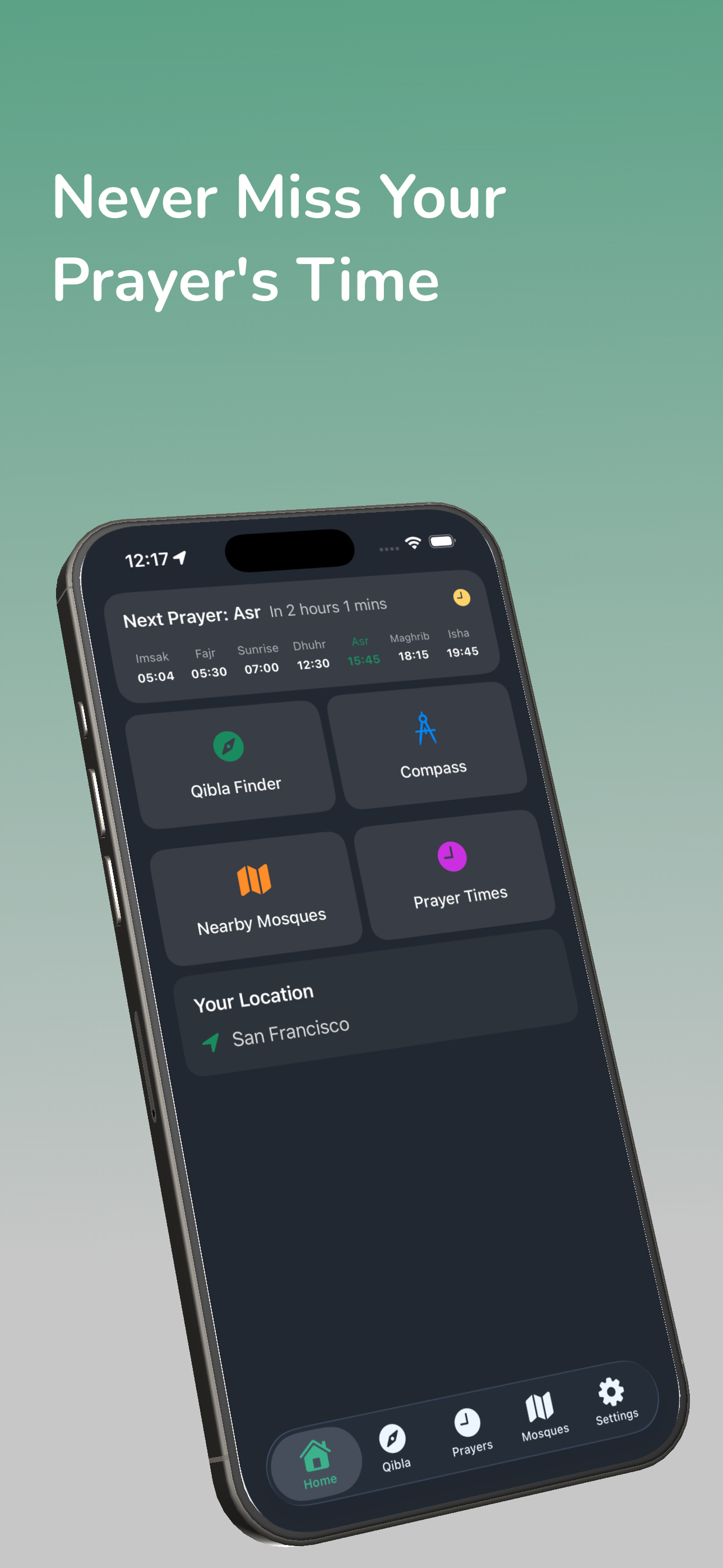 Qibla Compass: اتجاه القبلة