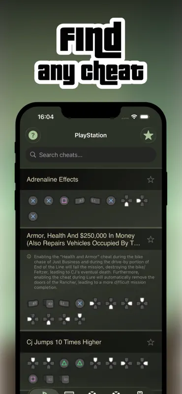 Cheats & Codes screenshot 1 of 3
