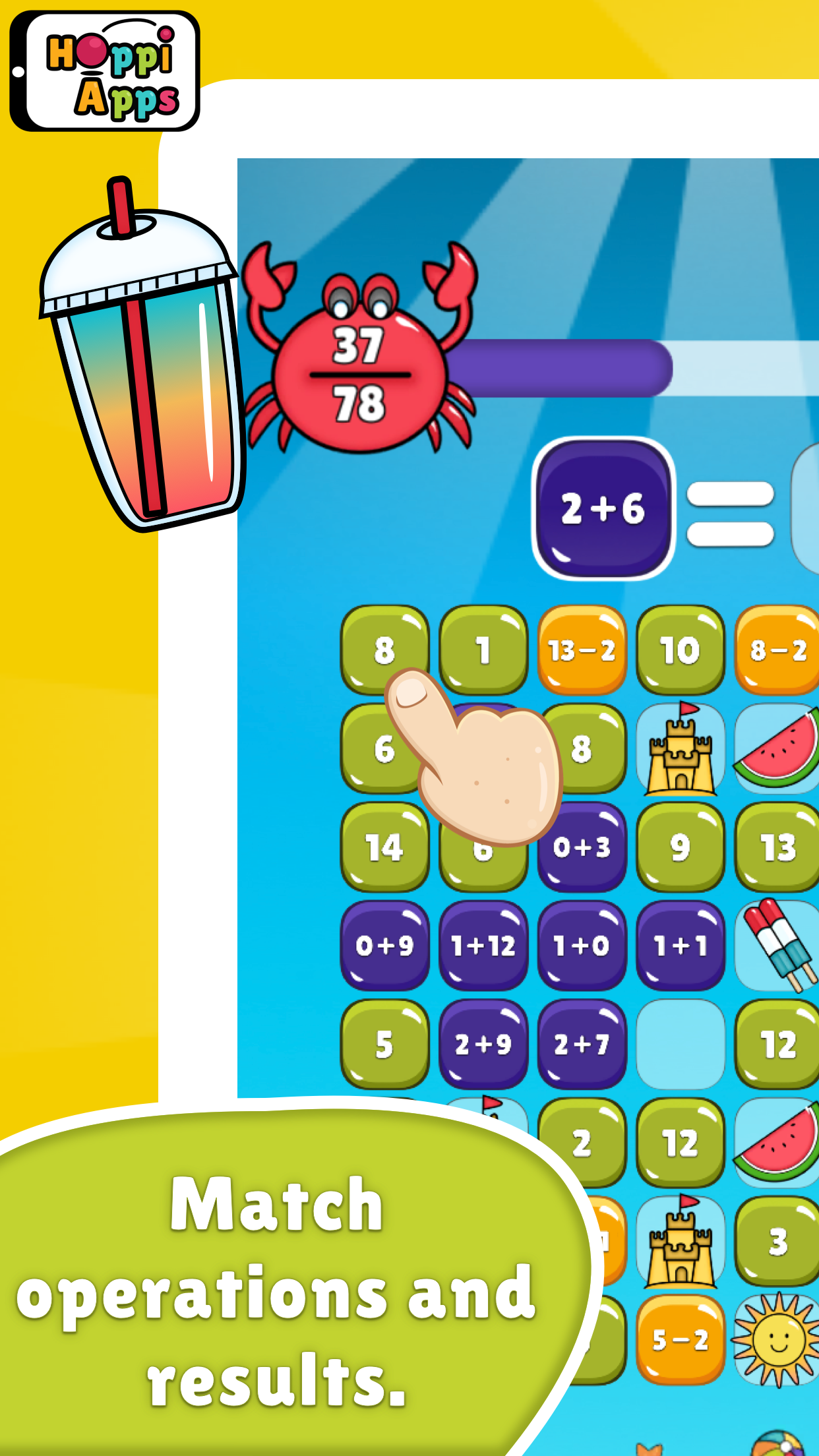 MatHop +/- math game operation