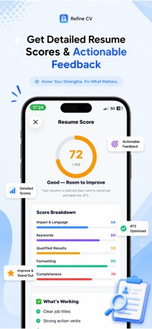 Refine CV: AI Resume Rewrite iPhone screenshot