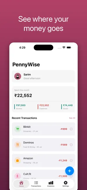 PennyWise AI Expense Tracker screenshot 1