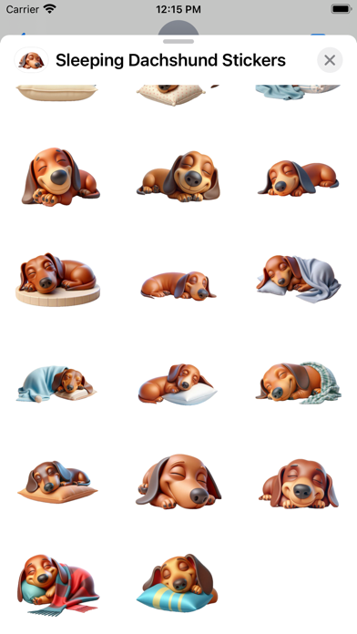 Sleeping Dachshund Stickers Screenshot
