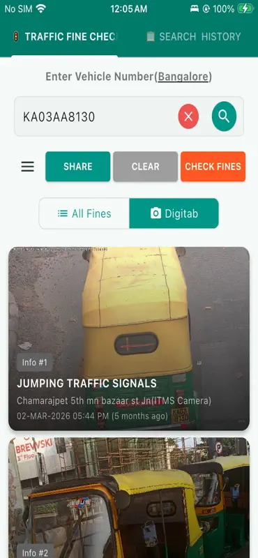 Bangalore Traffic Check Fines screenshot 2 of 4