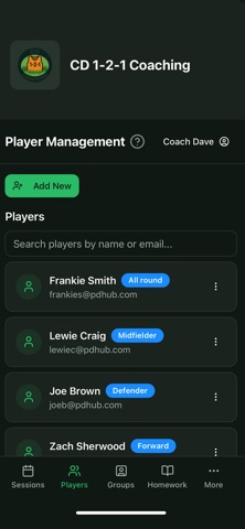 Player Development Hub screenshot