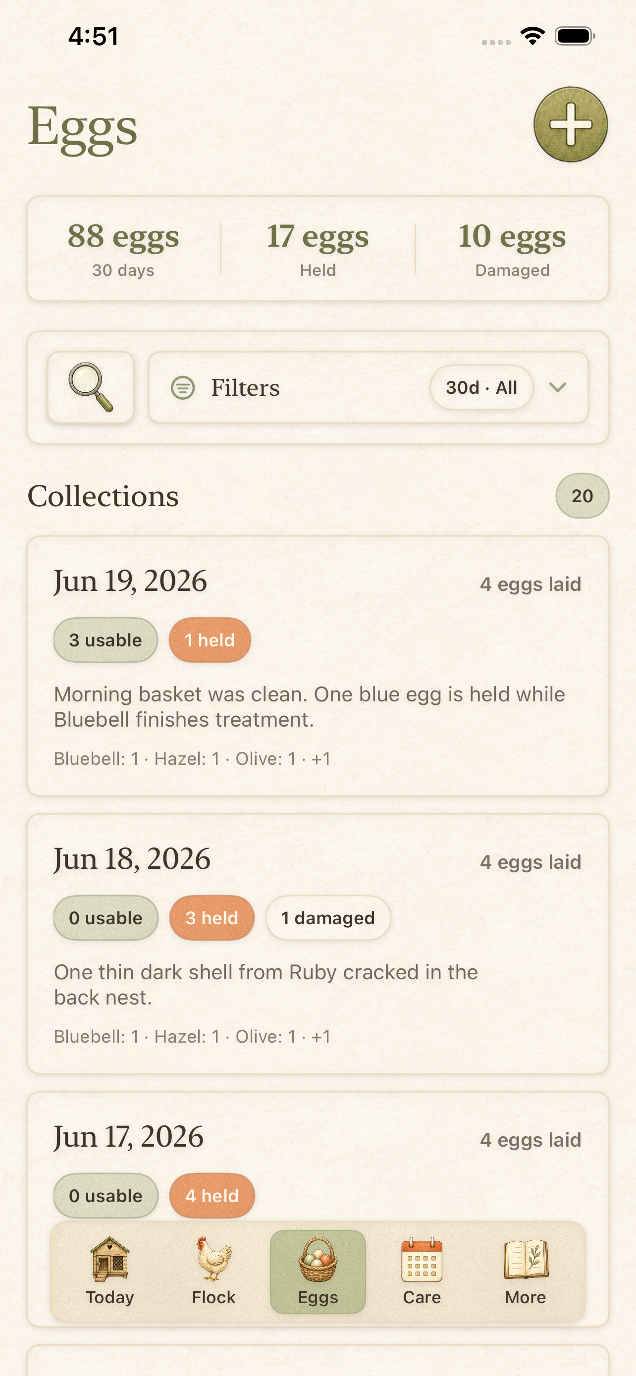 Chicken & Egg Tracker