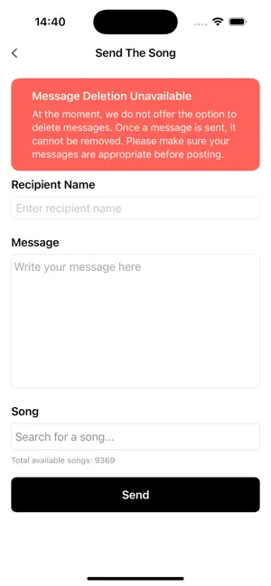 SendTheSong iPhone screenshot 2