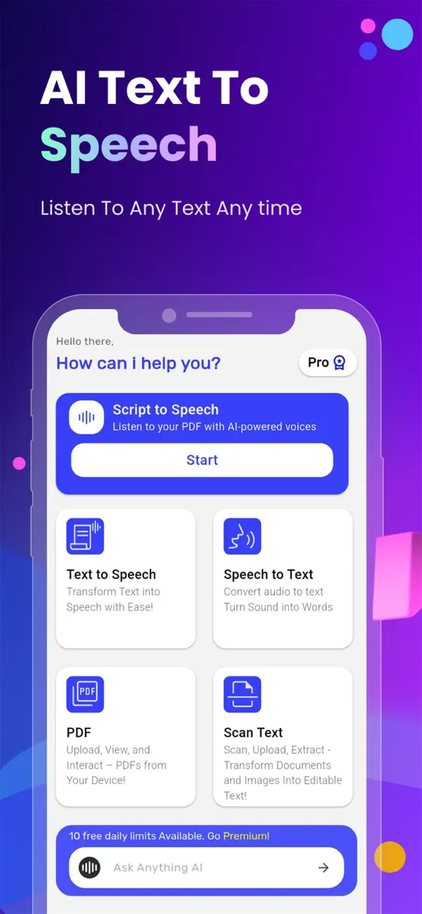 Screenshot #1 pour Text to Speech - AI Voices TTS