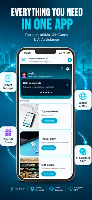 Wyra: Recharge & Travel eSIM screenshot 1