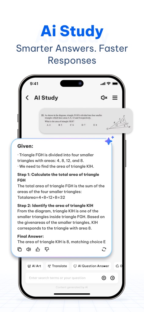 Seekee - Ai Search & Assistant - Seekee empowers learning with its AI Study feature, offering detailed step-by-step explanations for complex problems and enabling users to review homework for accurate responses.