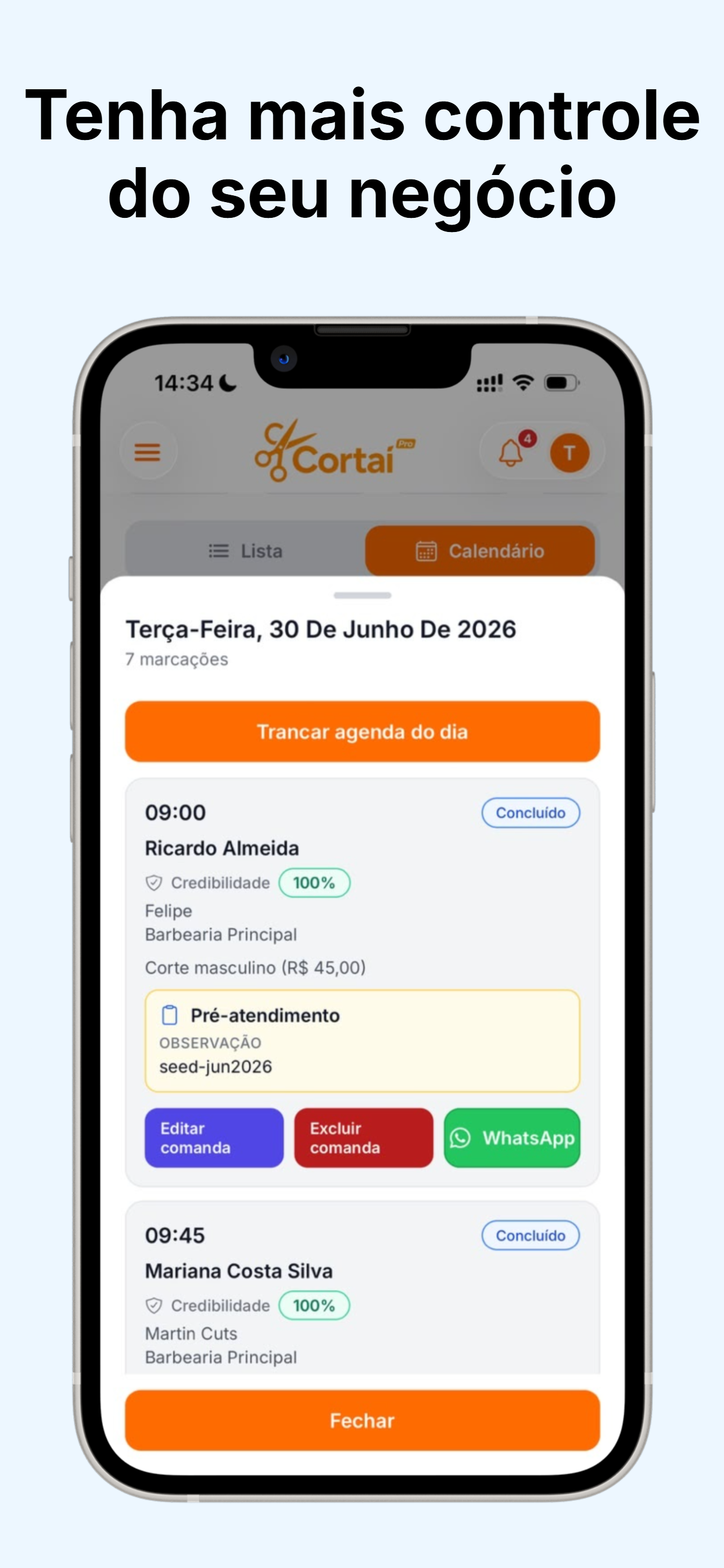 CortaÍ PRO: Profissionais