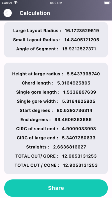 Screenshot #2 pour Sheet Metal Cone Calculator