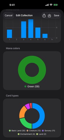 Magic card database (MTG) screenshot