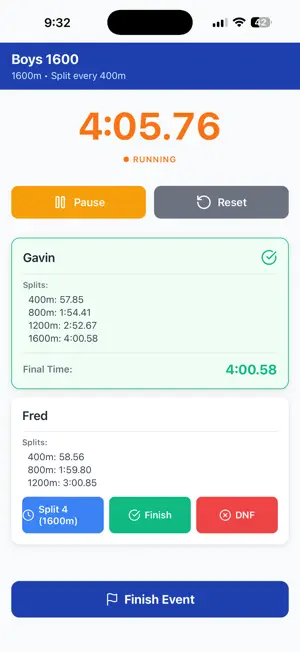 PBKeeper: Track & XC Timer screenshot 1