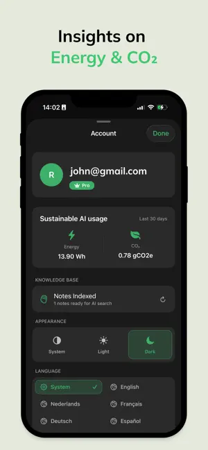 GreenPT - Sustainable AI Chat iPhone screenshot 5