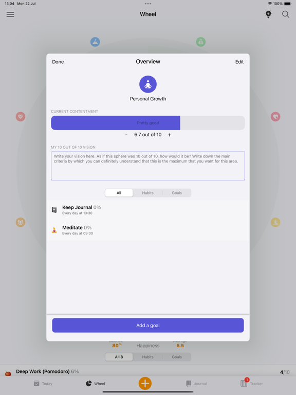 Screenshot #5 pour LifeWheel: Personal Growth