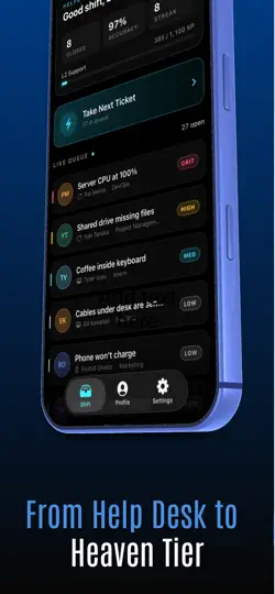 Captura de pantalla de Sys Admin Sim en iPhone 3
