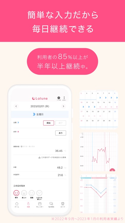 妊活・生理 ラルーン｜基礎体温・妊娠・月経、周期やピルの管理 screenshot-3