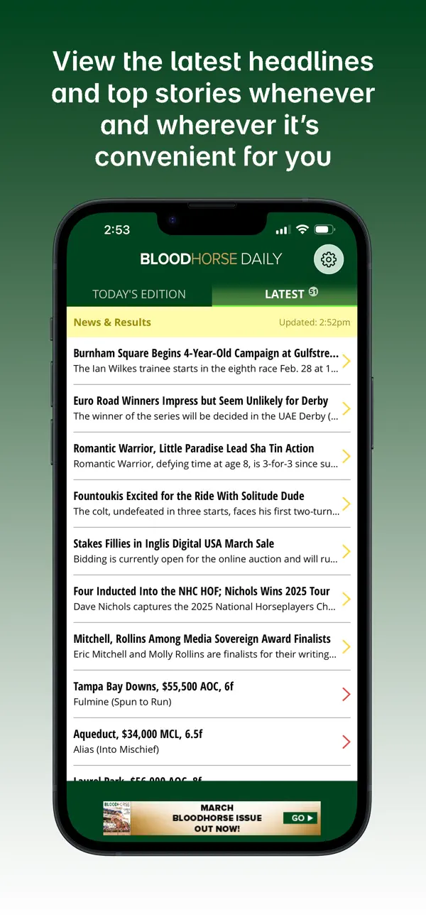 Screenshot #2 pour BloodHorse Daily