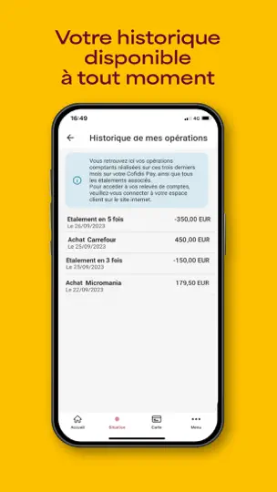 Capture d'écran de Cofidis Pay sur iPhone 5