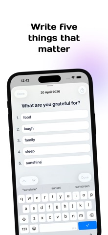 Five Things: Daily Journal Screenshot 3 of 6