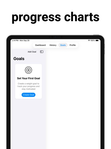 Body Weight Loss Goal Tracker iPad screenshot