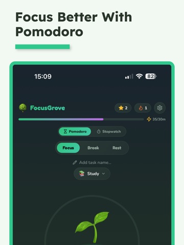 Focus Grove - Pomodoro Timer iPad screenshot