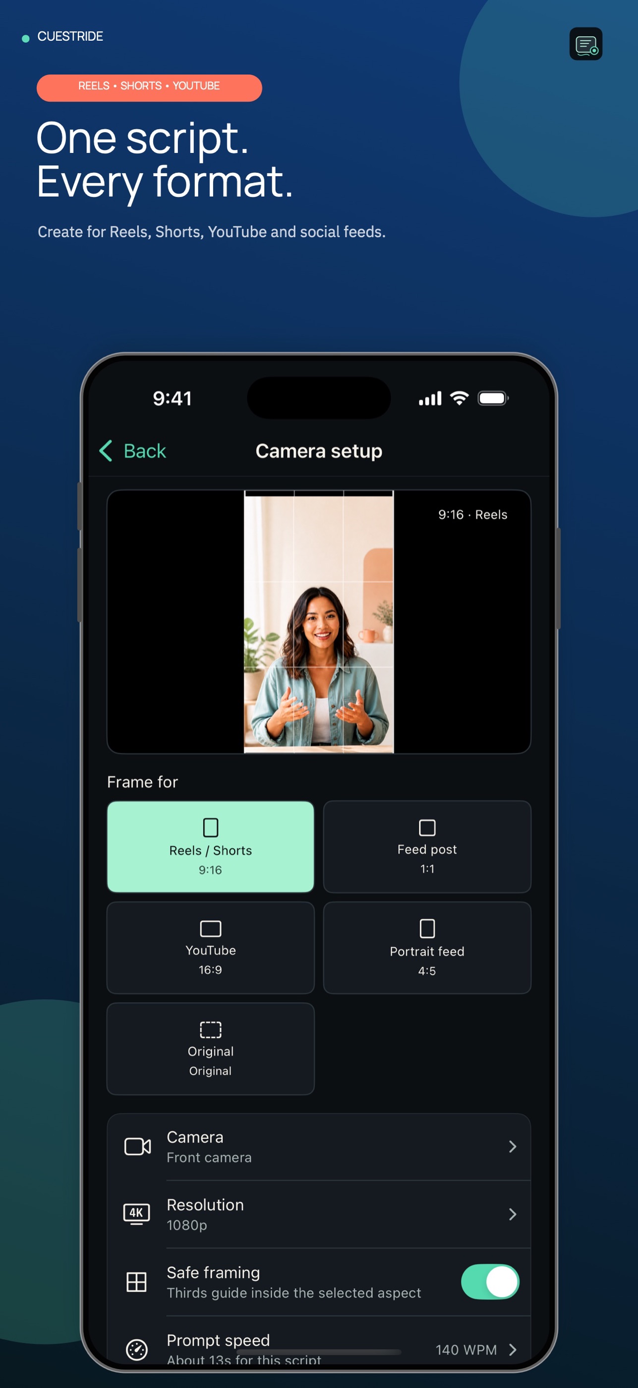 Screenshot 2 of CueStride: Video Teleprompter