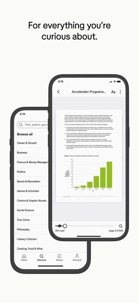 Scribd: 170M+ documents - ユーザーはドキュメントの「読書画面」でコンテンツを閲覧でき、バックグラウンドの「すべてのカテゴリ参照」機能により、幅広いトピックから関心のある分野を探索できます。