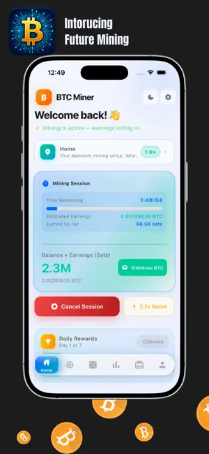 BTC Miner: Idle Cloud Mining screenshot 1