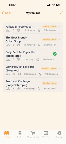 List 2 Cart screenshot