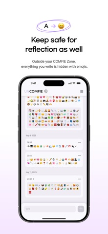 COMF!E: Emoji-Locked Journal iPhone screenshot
