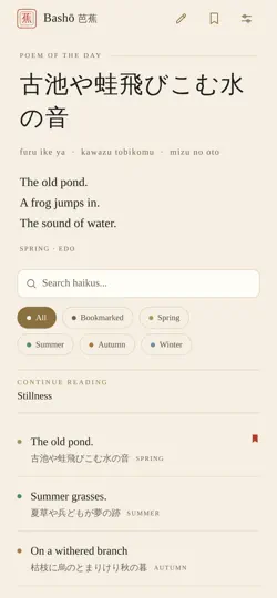 Screenshot von Basho: Haiku Reader auf dem iPhone 1
