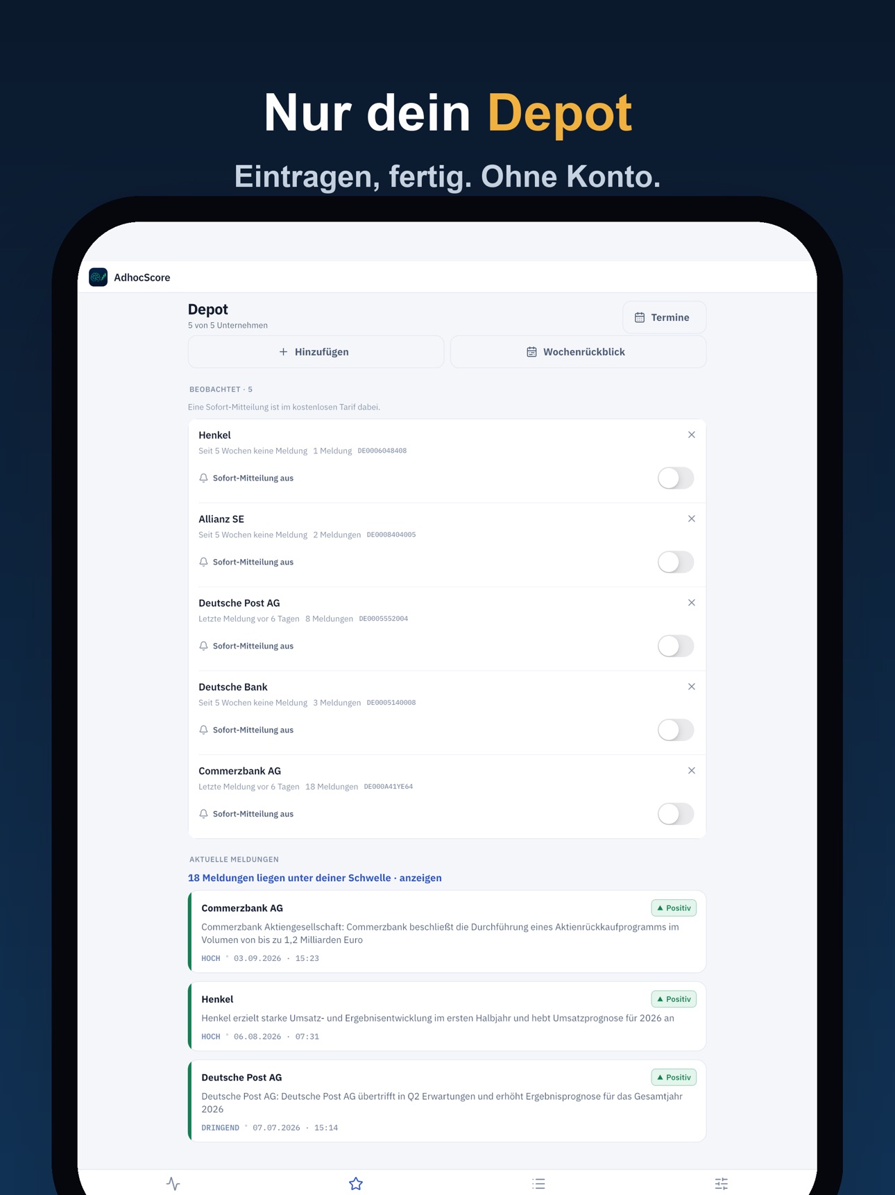 Screenshot 9 of AdhocScore – DAX & Aktien-News
