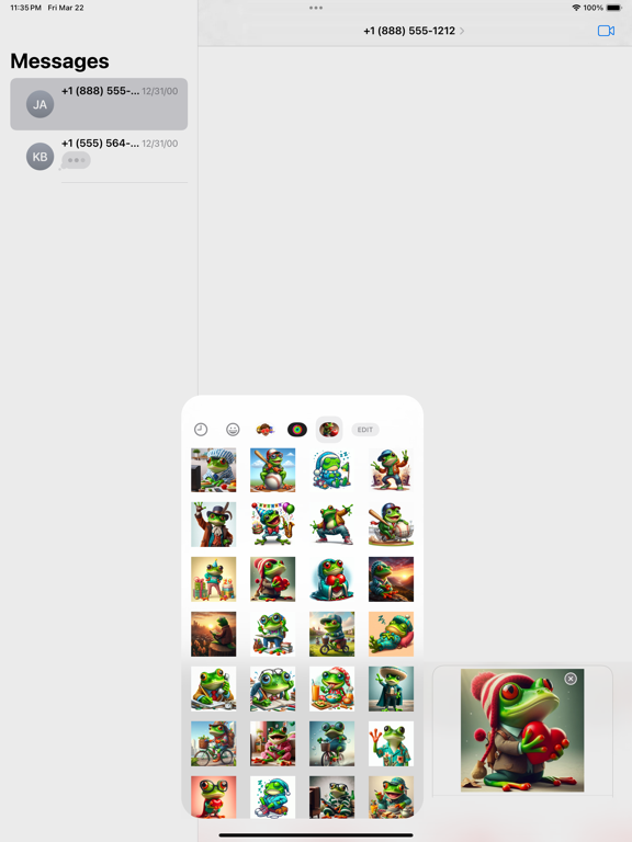 Screenshot #6 pour Cute Frog Stickers pack