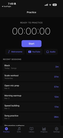Guitar Practice Journal iPhone screenshot