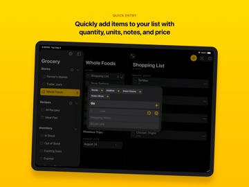 Grocery - Smart Shopping List iPad screenshot