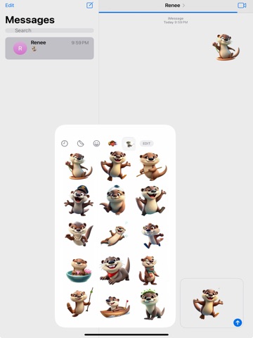 River Otter Stickers iPad screenshot
