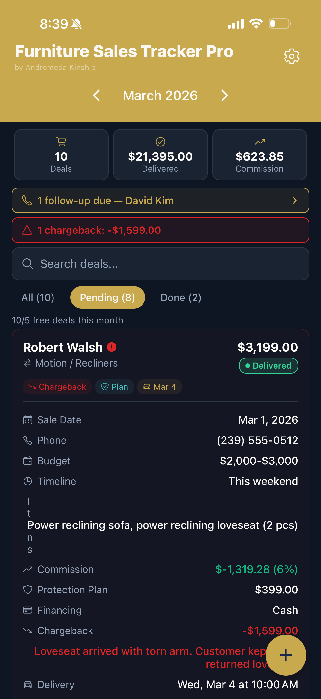 Furniture Sales Tracker Pro screenshot 8