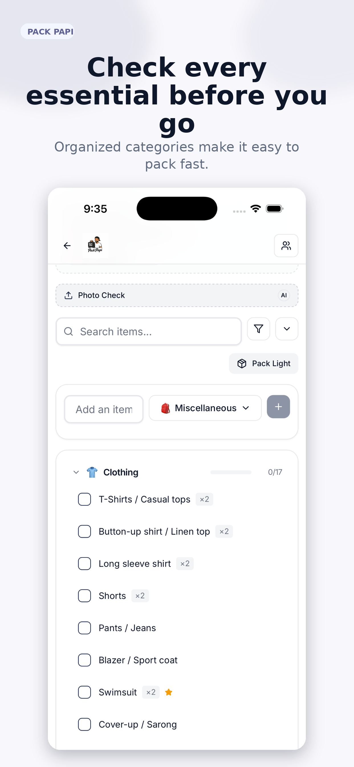 Pack Papi: AI Packing List screenshot 6