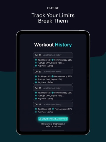 VisionFit: AI Workout Tracker iPad screenshot