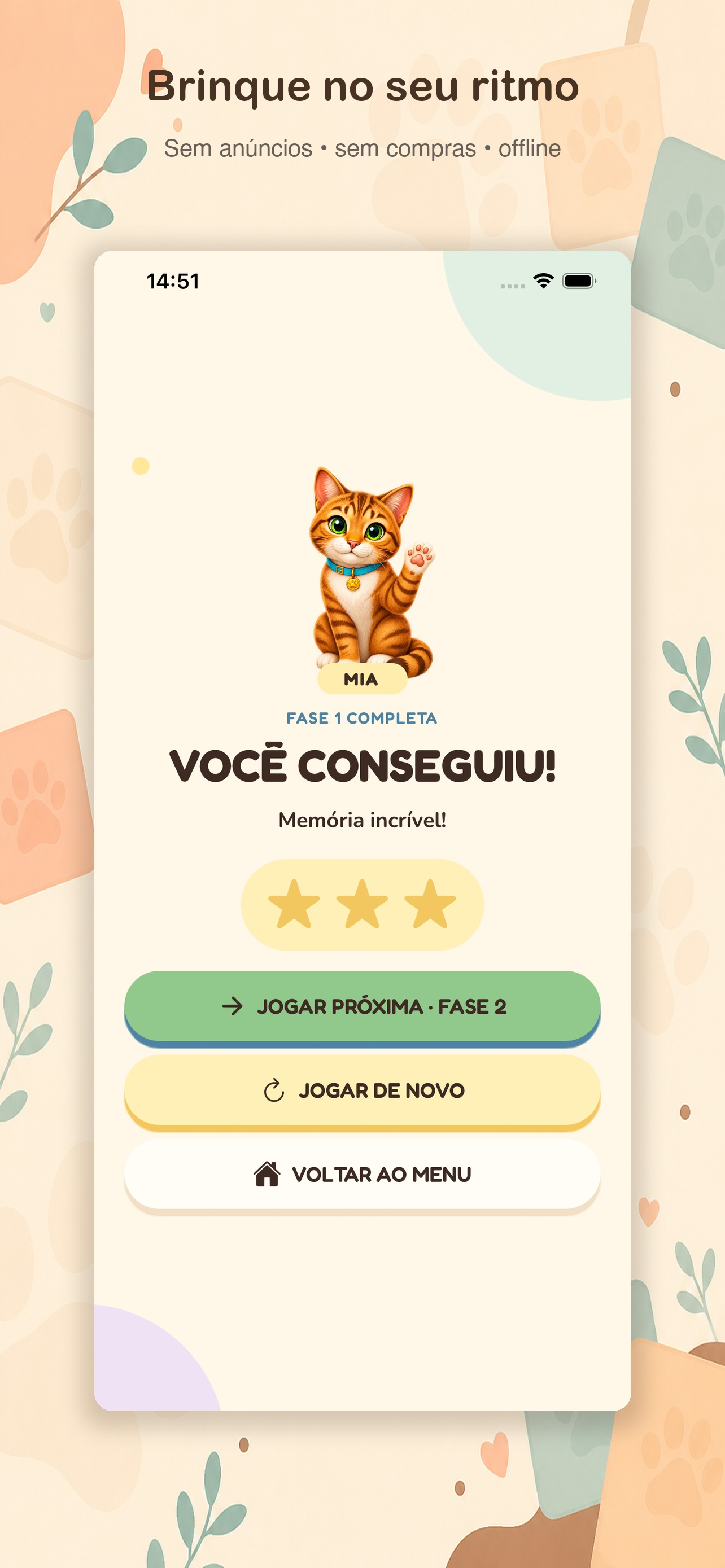 Jogo da Memória: Gatos screenshot 2