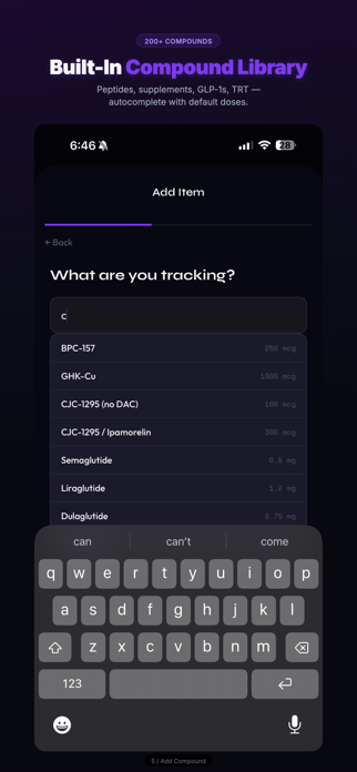 Stackr: Peptide & Protocol Log Screenshot 5 of 5