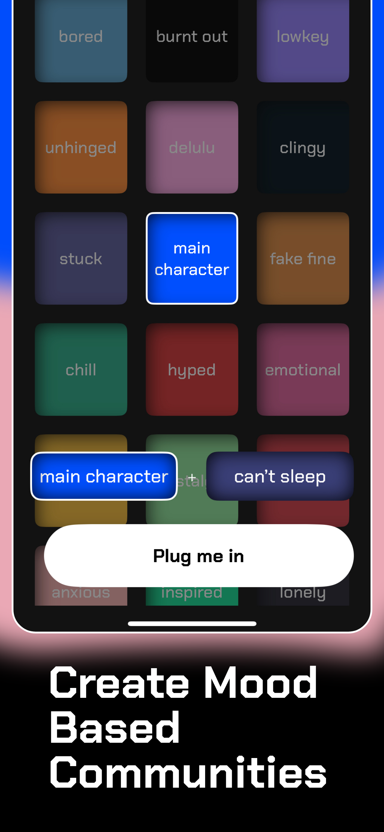 plugged : find friends by mood