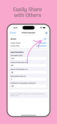 Fick Cardiac Output Calculator screenshot