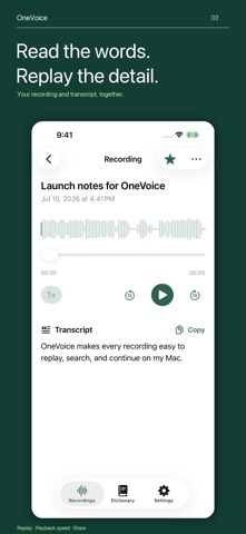 OneVoice: Offline Recorder iPhone screenshot