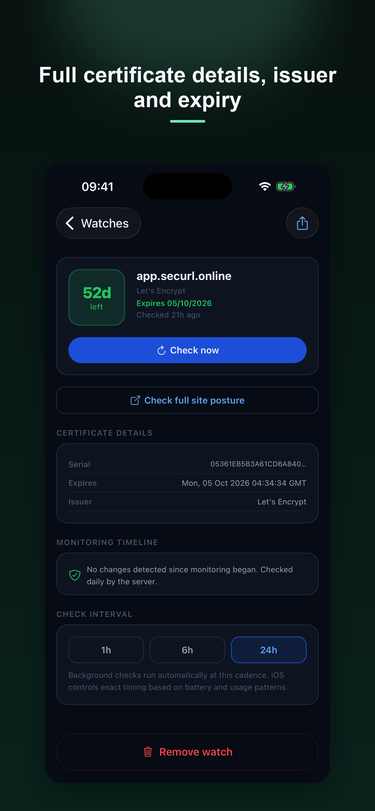 Cert Watch: SSL Expiry Alerts screenshot 4
