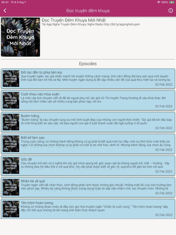 Nghe Đọc Truyện Đêm Khuya FM iPad screenshot 4 - Productivity app