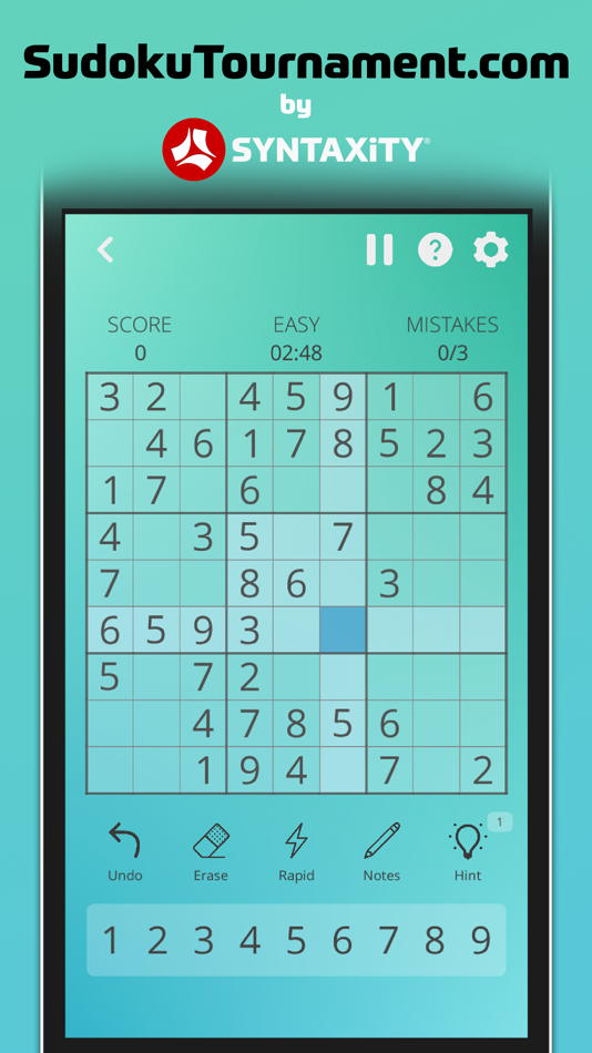 #1. SudokuTournament.com (iOS) By: Syntaxity Inc.