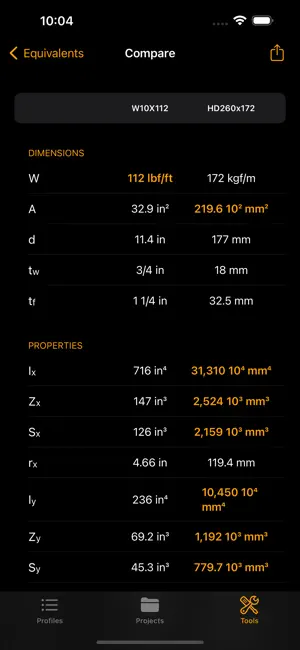 Steel Profiles screenshot 4