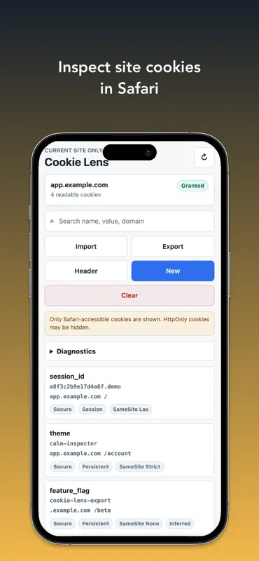 Cookie Lens: Cookie Editor screenshot 1 of 8